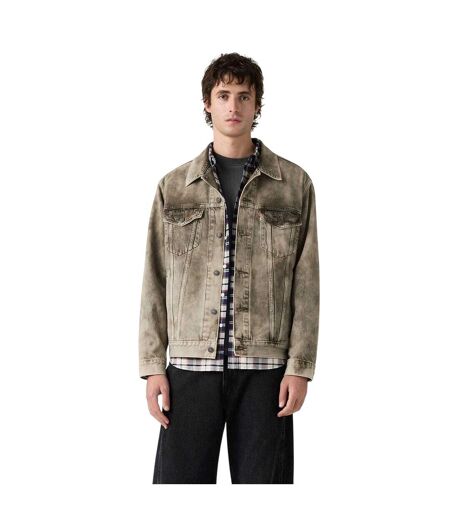 Mens Camo Denim Relaxed Fit Trucker Jacket Green Levis