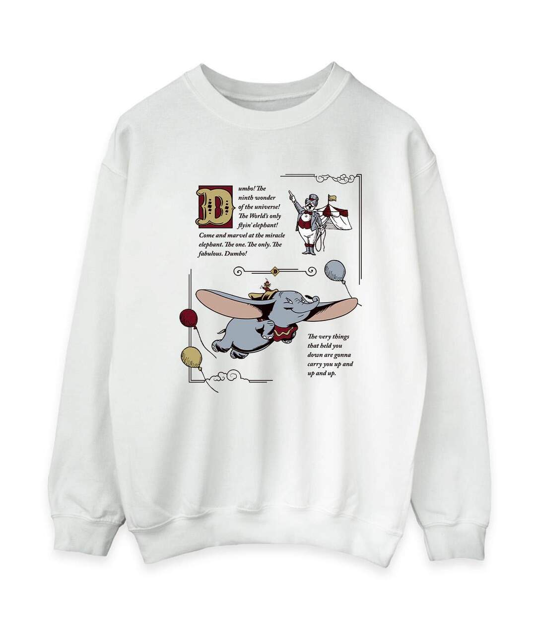 Disney - Sweat DUMBO STORY BOOK PAGE - Femme (Blanc) - UTBI15806-1