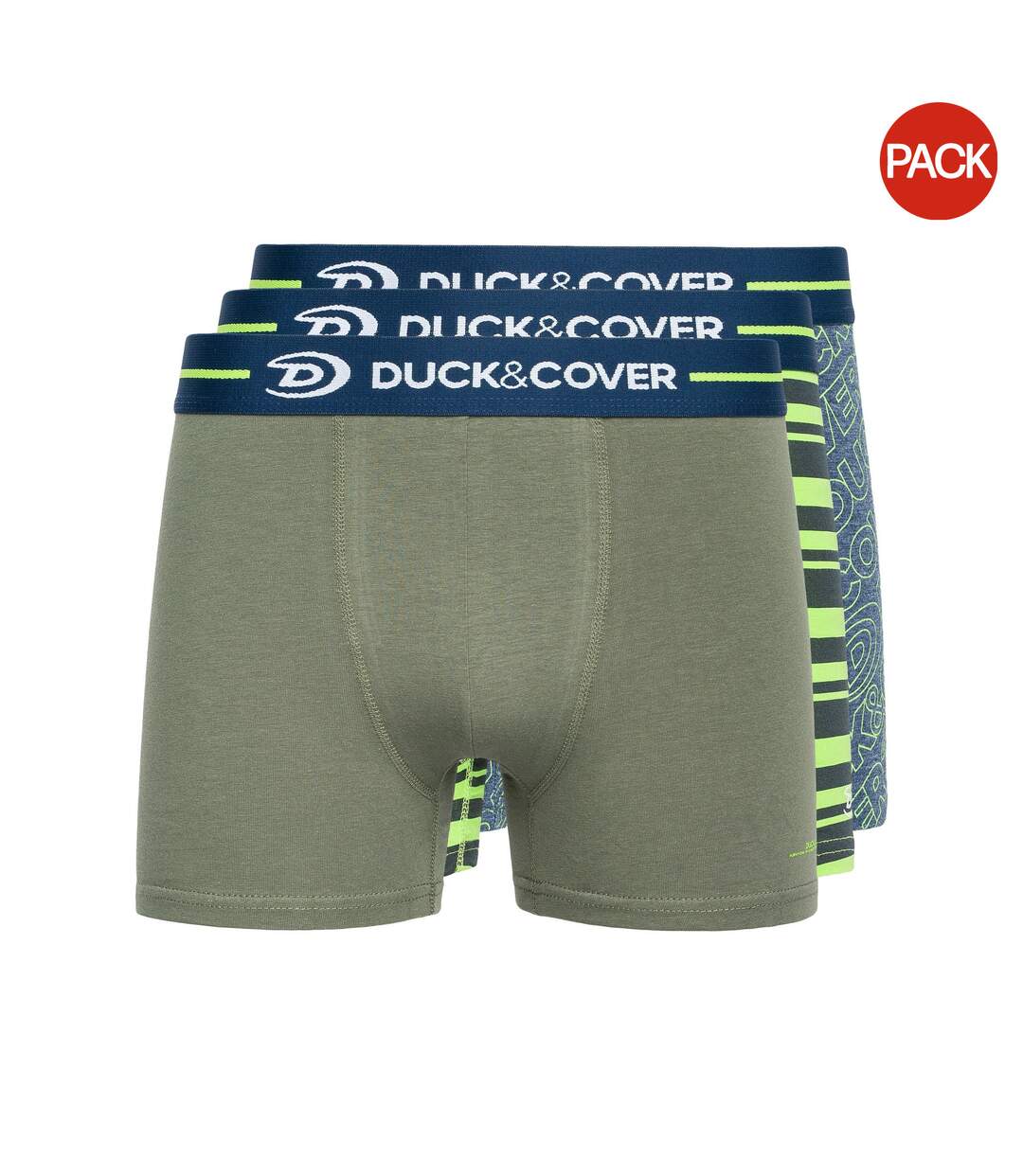Pack Of 3  Mens Amero Boxer Shorts  Green Blue Grey Duck And Cover-1