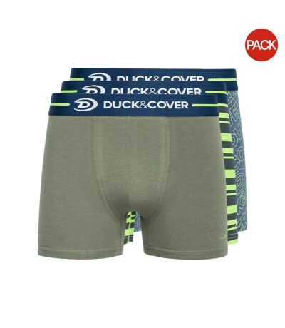 Pack Of 3  Mens Amero Boxer Shorts  Green Blue Grey Duck And Cover