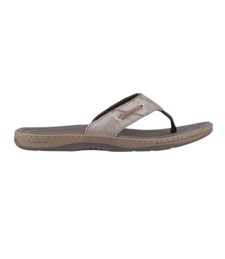 Womens/ladies batfish leather flip flops brown Sperry