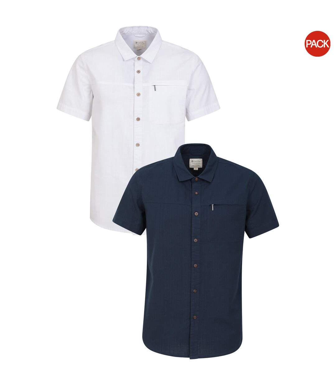 Chemises Manches Courtes Coconut Homme Blanc Bleu Foncé Mountain Warehouse-1