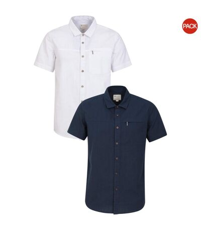 Chemises Manches Courtes Coconut Homme Blanc Bleu Foncé Mountain Warehouse