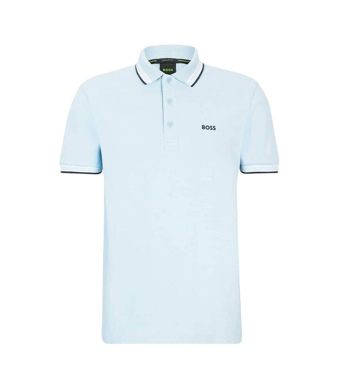 Polo Motif/style Rayure Contrastée Sur Bord Paddy Homme Bleu Pastel Boss-1