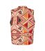 Womens/ladies Geometric Pattern Regular Waistcoat Red Lollys Laundry-3