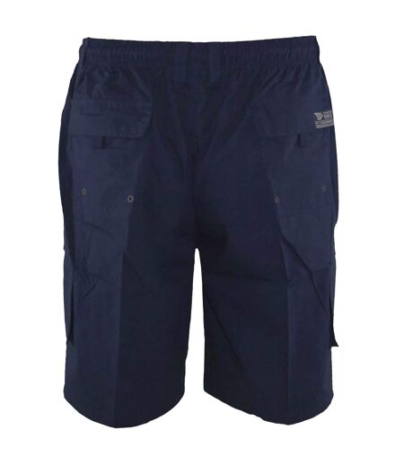 Duke Mens Nick D555 Elasticated Waist Cargo Shorts (Navy) - UTDC224