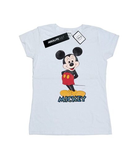 Disney T-shirt en coton Femme/Femme Mickey Mouse Retro Pose (Blanc) - UTBI32557