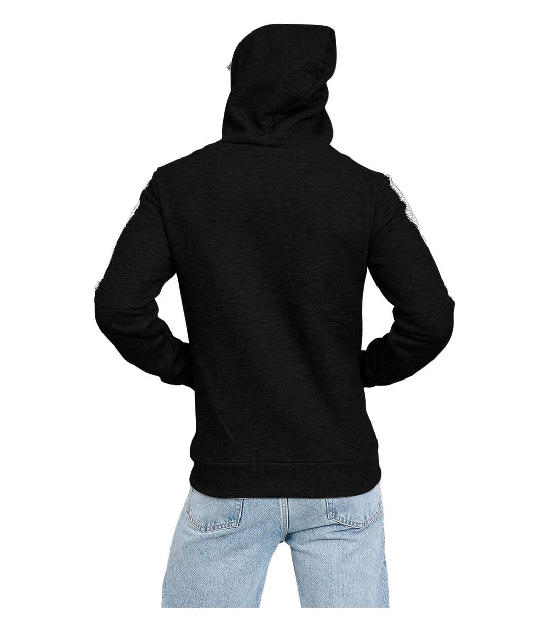 Sweat capuche  homm manches longues de couleur noir-4