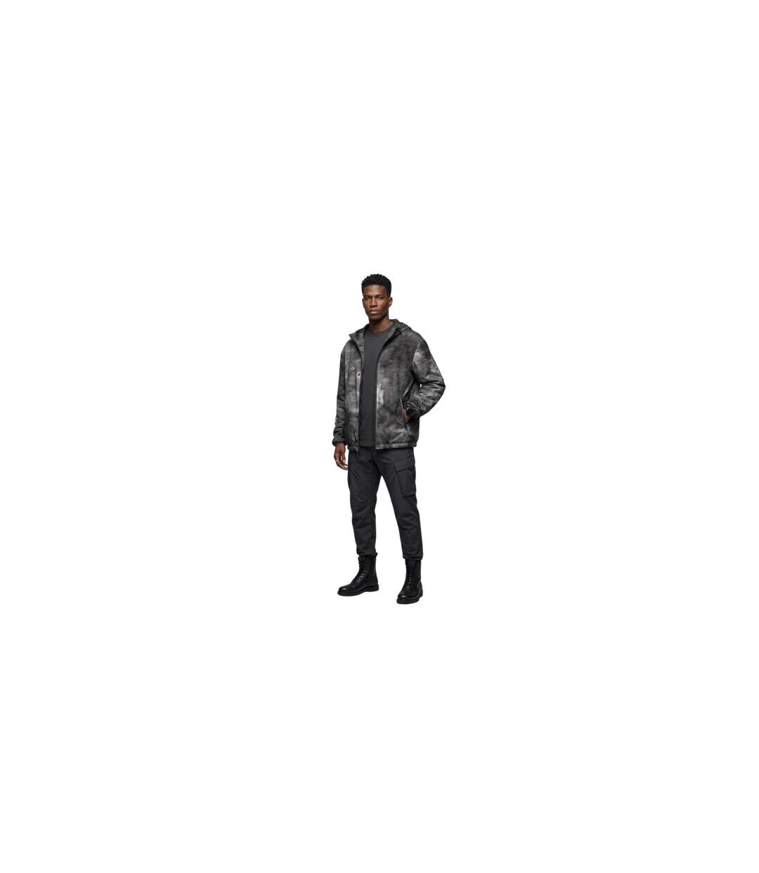 Blouson Aviateur Motif/style Effet Marbré Homme Gris Diesel-1