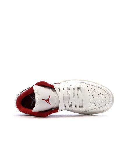 Baskets blanc/rouge femme nike air jordan 1 low