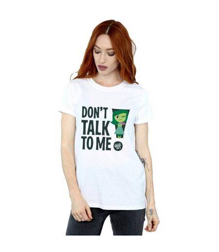 Disney Womens/Ladies Inside Out Dont Talk To Me Cotton Boyfriend T-Shirt (Blanc) - UTBI48873