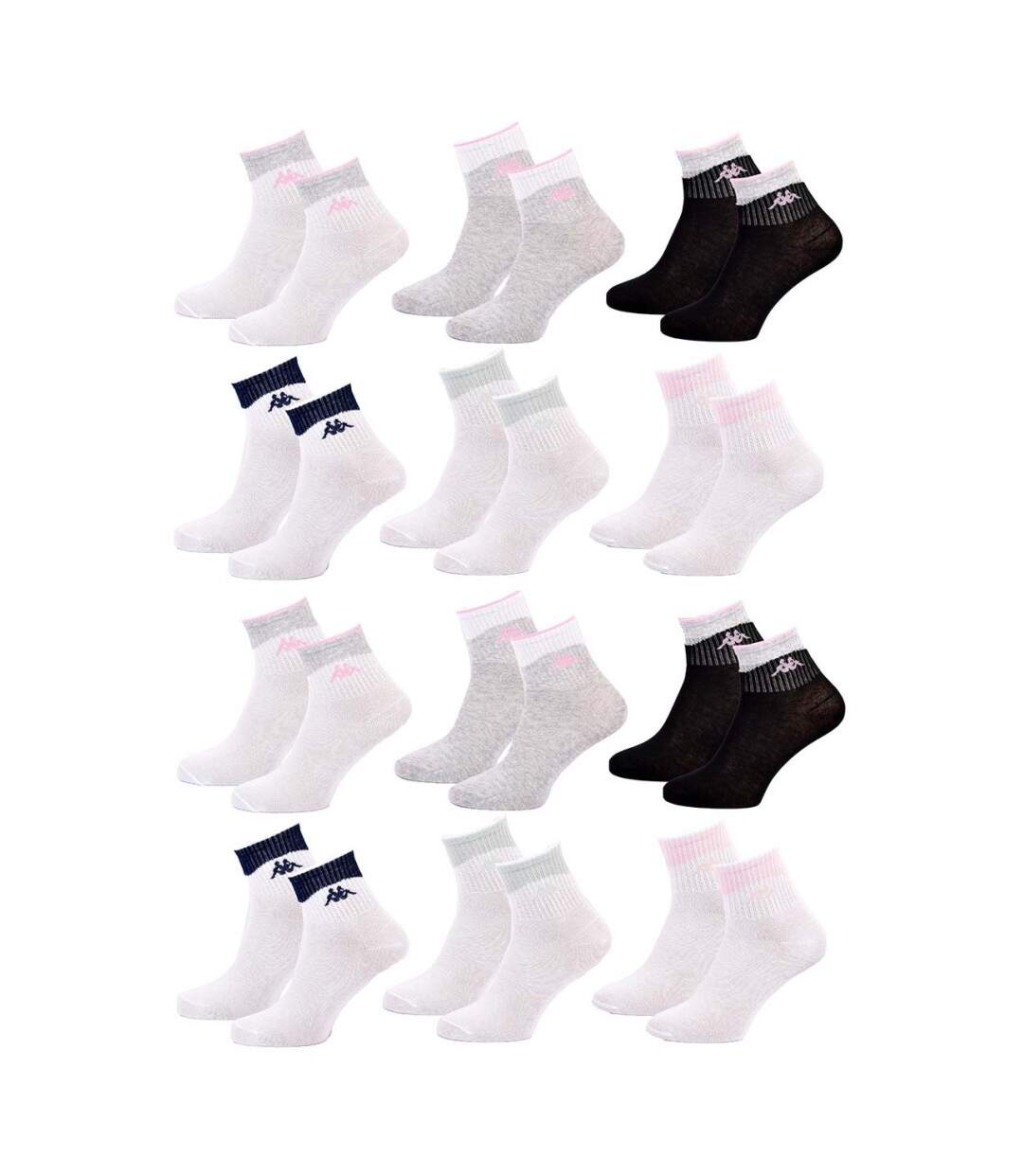 Chaussettes KAPPA QUARTER - Pack de 12 pcs 1043-1