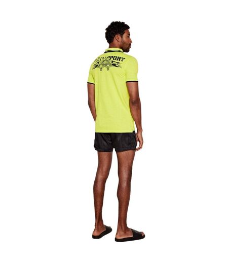 Polo Motif/style Grand Logo Homme Vert Citron Plein Sport