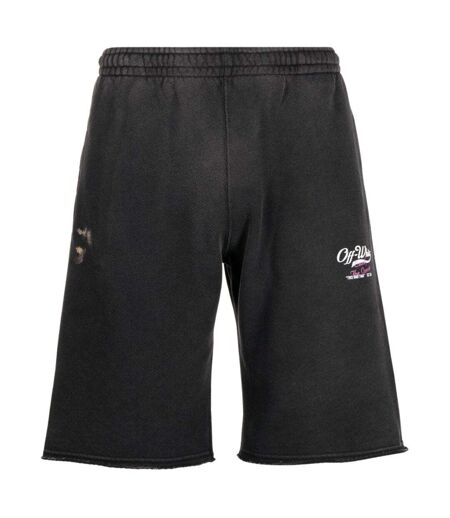 Unisex Adult Wave Off Sweat Shorts Black Off-White