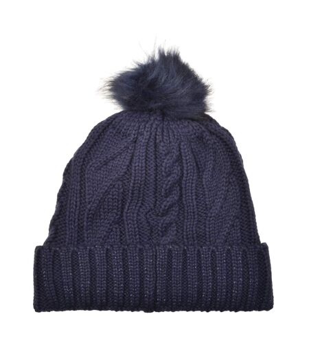 Bonnet femme à pompon et fil Lurex Pompon Aulp
