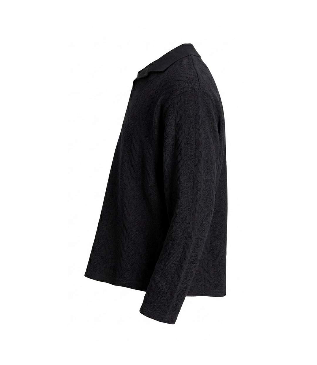 Mens Cable Knit Regular Long-sleeved Jumper Black Jack And Jones-3