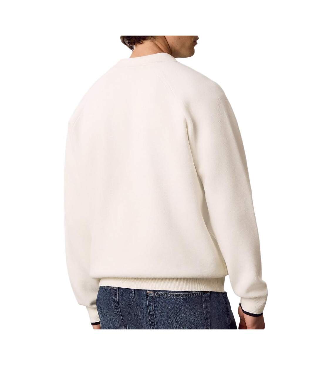 Pull beige homme calvin klein jeans varsity-2