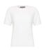 Womens/ladies Knitted Regular Short-sleeved Sweater Top White Threadbare-3