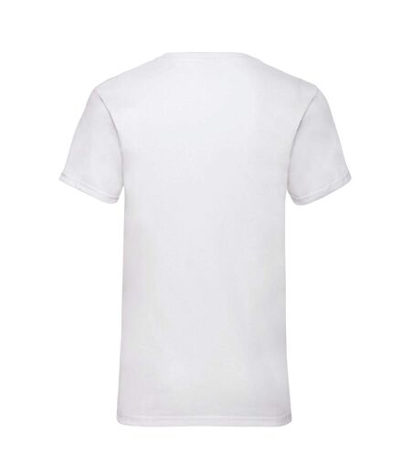 Fruit of the Loom Mens Valueweight Plain V Neck T-Shirt (White)