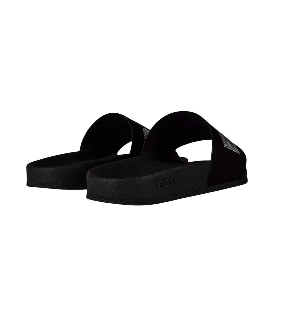 Claquettes Piscine Motif/style Strass Femme Noir Boss-2