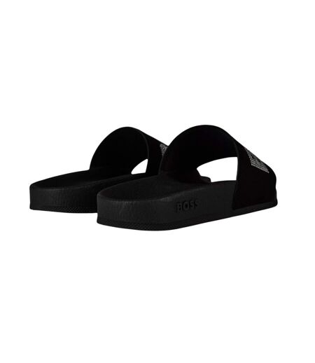 Claquettes Piscine Motif/style Strass Femme Noir Boss