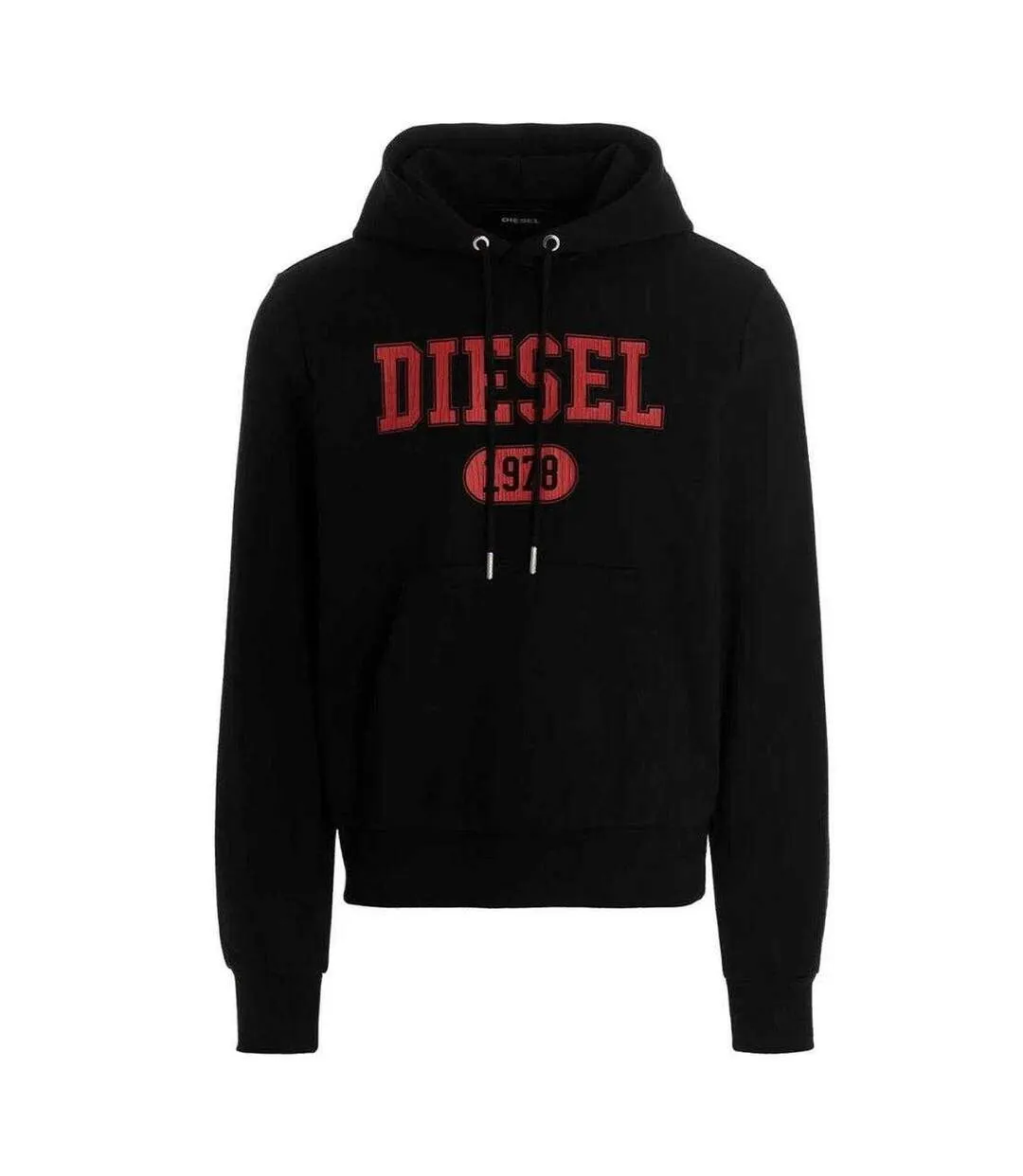 Mens Varsity Logo Hoodie Black Diesel-1