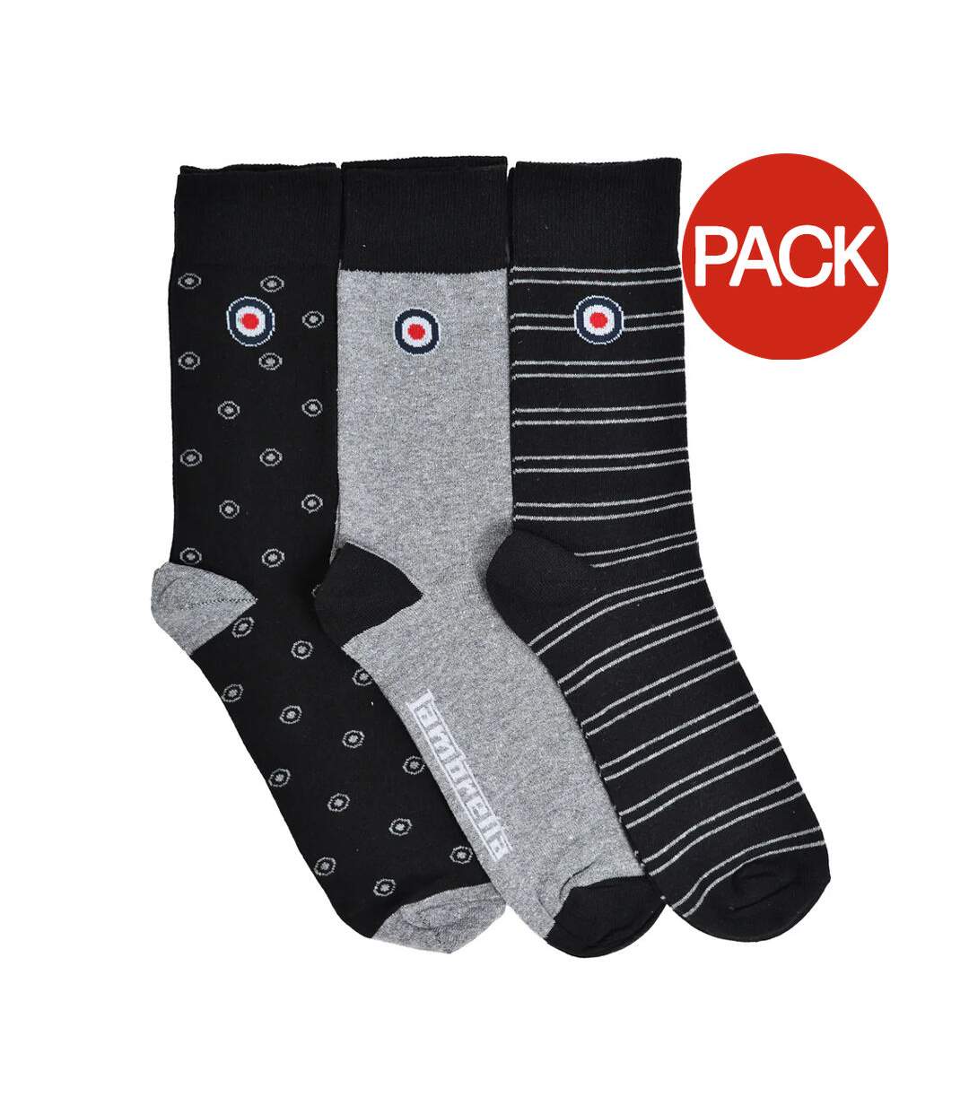 Chaussettes homme noir / gris Lambretta-1
