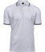 Polo homme Luxury Stripe Stretch - 1407 - blanc - manches courtes