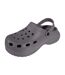 Womens/ladies Platform Clogs Grey Keanu-1