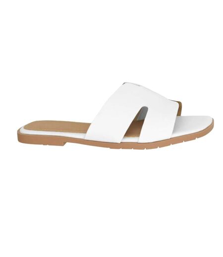 Womens/ladies Mae Instep Strap Wide Sandals White Where´s That From