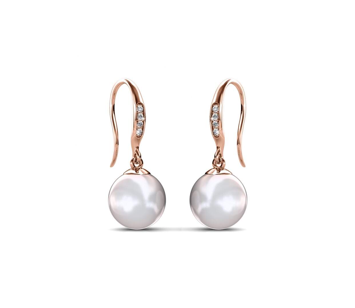 Boucles d'oreilles Pearl Hook, Perle d'Autriche, Cristal d'Autriche-2