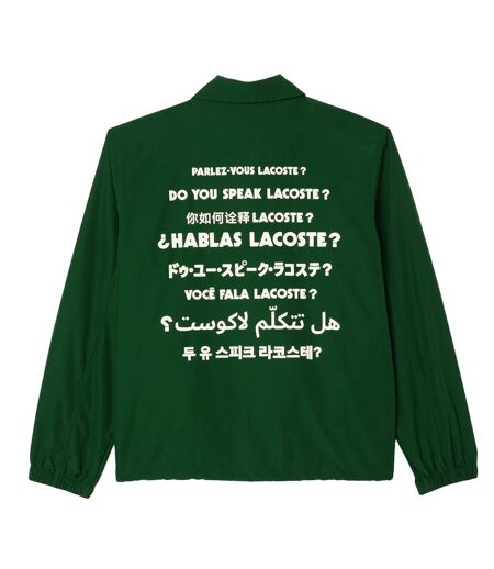 Mens Ripstop Lightweight Coach Jacket Green Lacoste