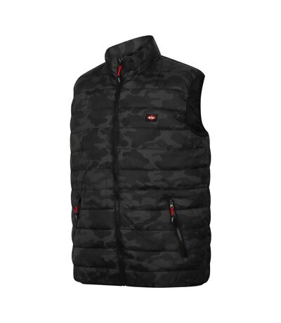 Mens camo padded gilet black Lee Cooper