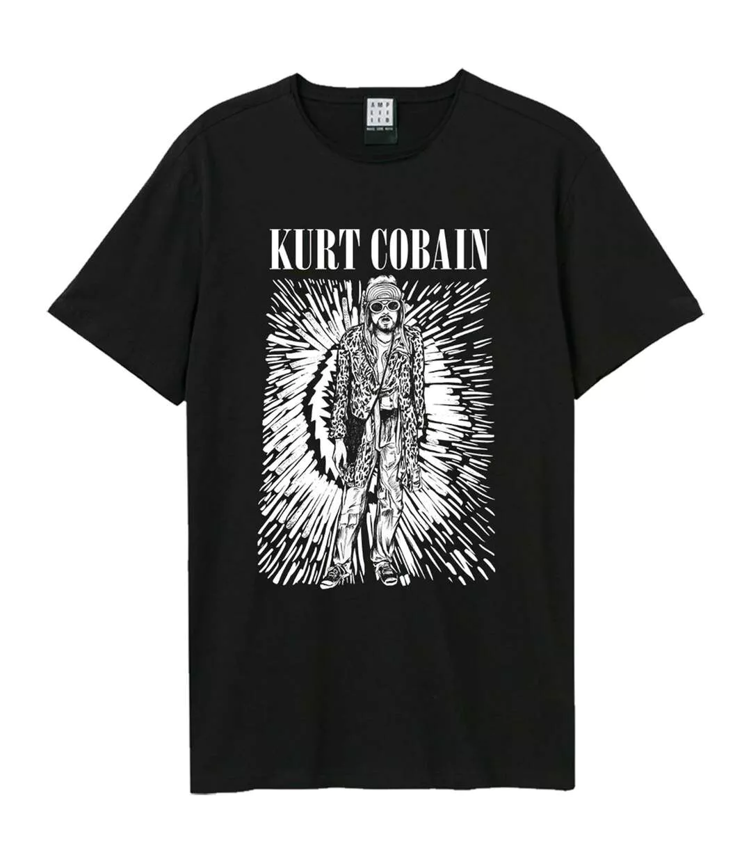 T-shirt Style Kurt Cobain Etched Out Kurt Adulte Noir Amplified-1