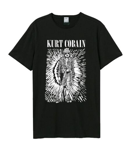 T-shirt Style Kurt Cobain Etched Out Kurt Adulte Noir Amplified