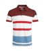 Mens sunbury stripe organic cotton polo shirt pinot red Weird Fish-1