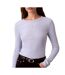 T-Shirt manches longues mauve femme calvin klein jeans label-1