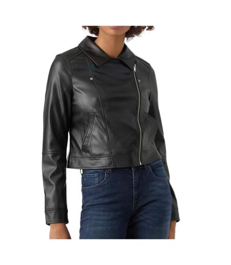 Veste Simili Cuir Noire Femme Vero Moda Bella Annabel - S