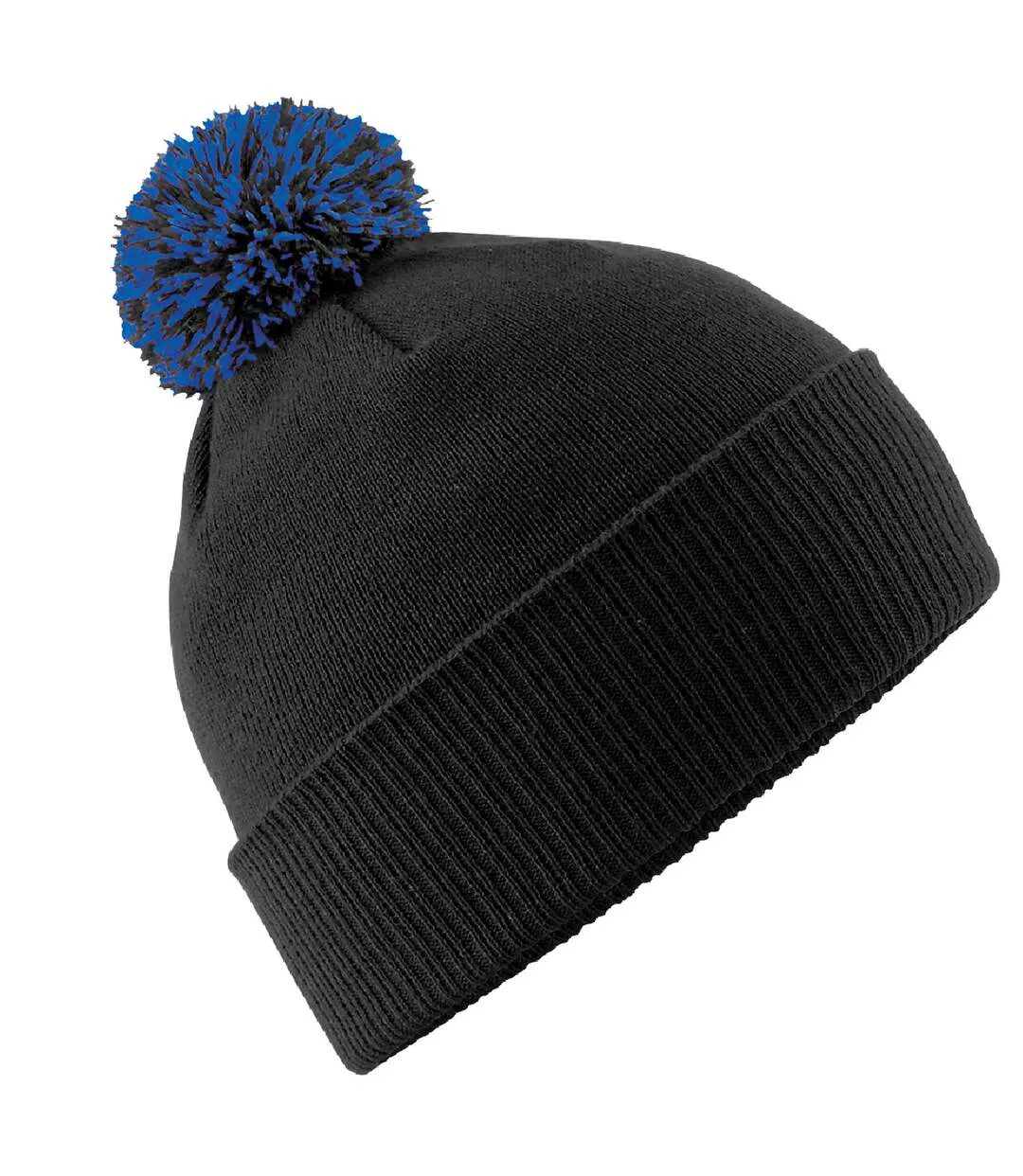Bonnet Snowstar Unisexe Noir Bleu Roi Beechfield-1
