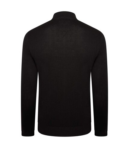 Dare 2B Mens Unite Us Knitted Half Zip Sweatshirt (Black/Amber Glow)