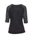 Haut Manches ¾ Motif/style Contrasté Femme Noir Charbon Urban Classics-2