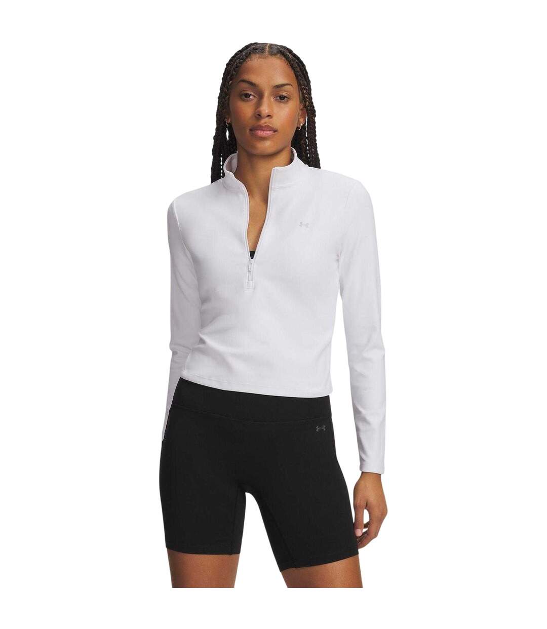 Womens/ladies Motion Half Zip Tracksuit Top White Under Armour-1
