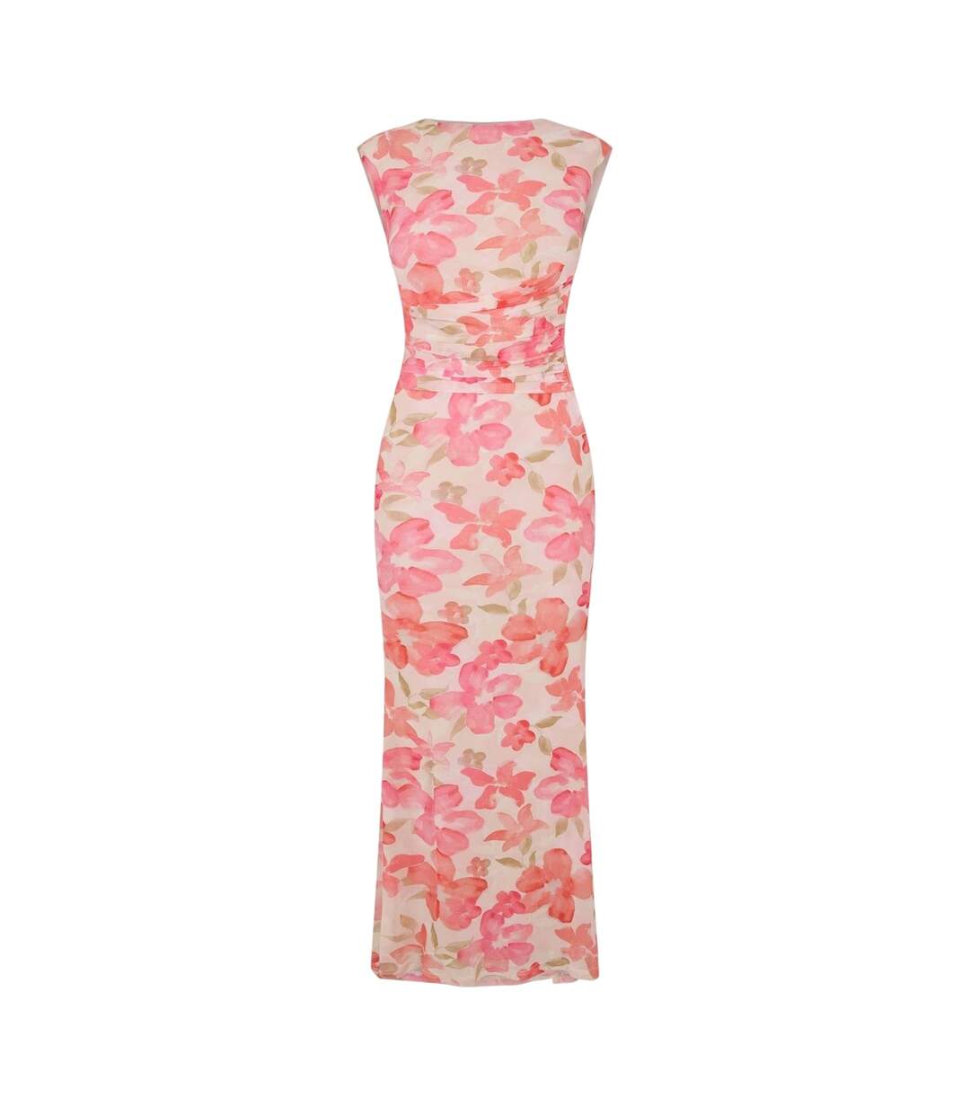 Womens/ladies Floral All-over Print Maxi Dress Pink White I Saw It First-2