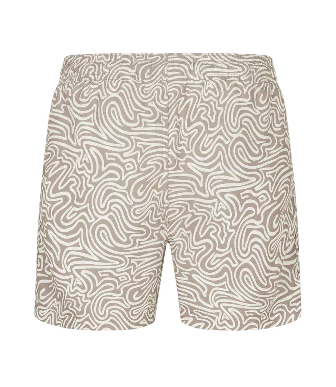 Short De Bain Motif/style Abstrait Homme Taupe Threadbare-2