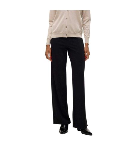 Womens/ladies Berlin Plain Relaxed Fit Trousers Black Vero Moda