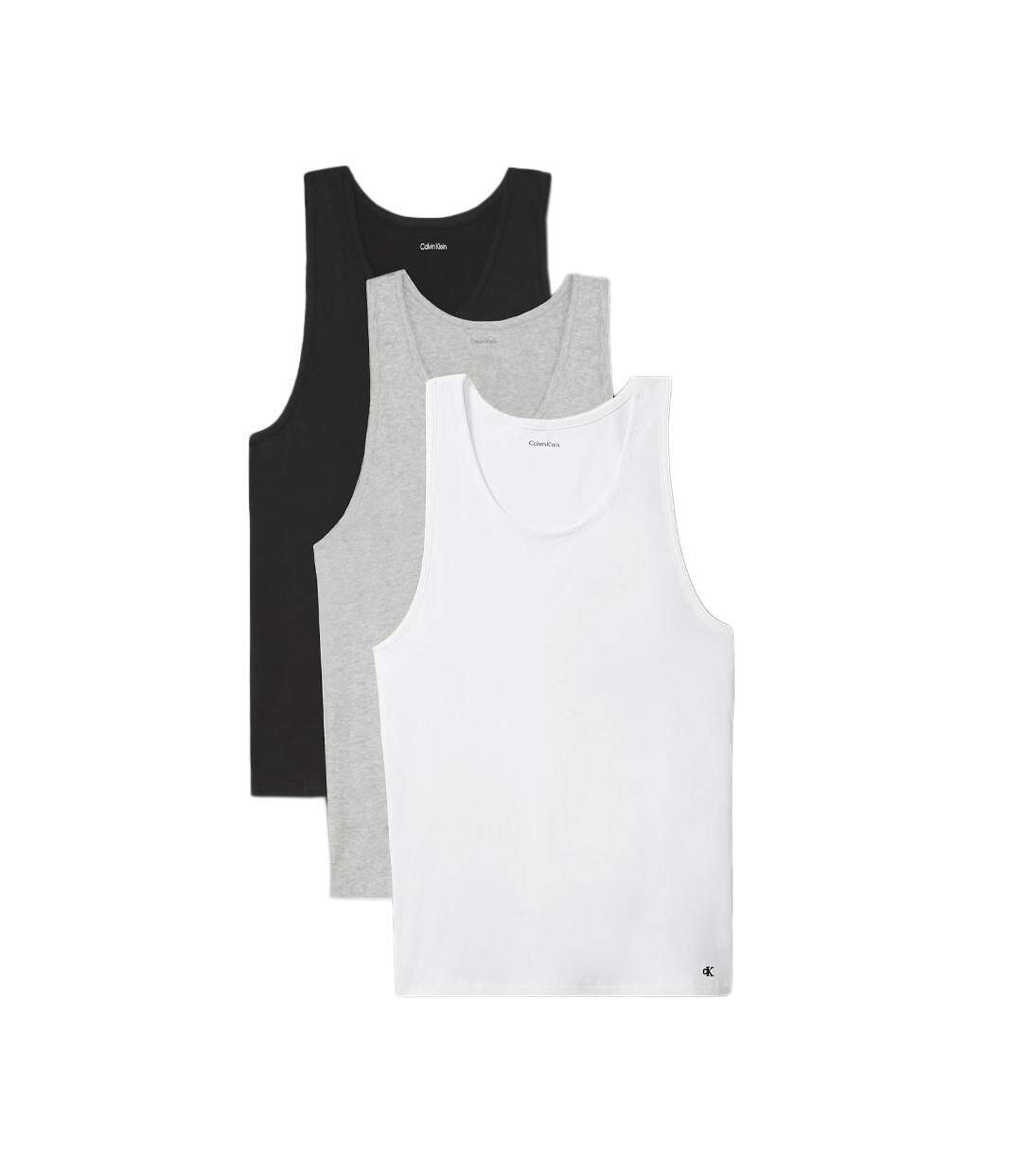 X3 débardeurs noir/blanc/gris homme calvin klein jeans tank - m-1