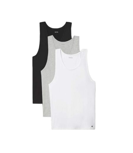 X3 débardeurs noir/blanc/gris homme calvin klein jeans tank - m