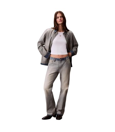 Haut Court Motif/style Côtelé Femme Blanc Calvin Klein