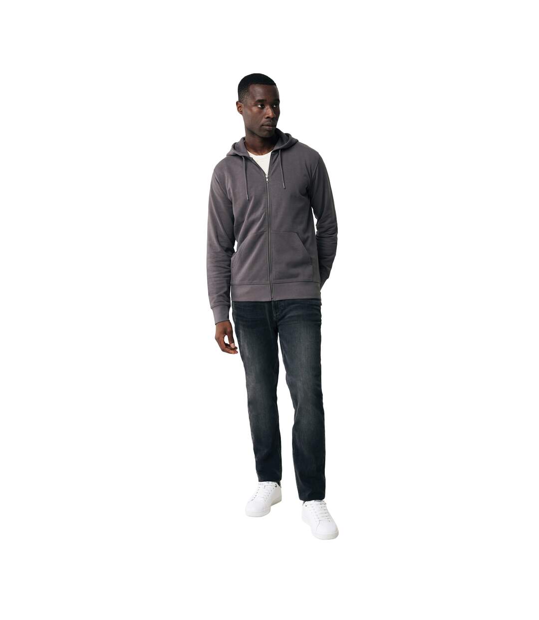 Unisex Adult Abisko Recycled Cotton Full Zip Hoodie Anthracite Iqoniq-1