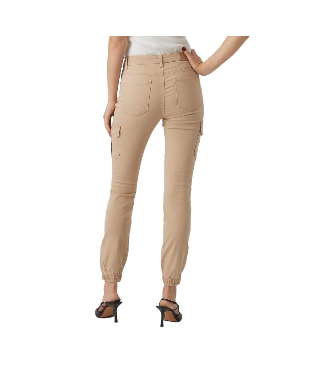 Pantalon jogger beige femme vero moda mivy-2